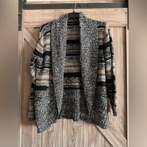 Dex Black and Gray Textured Cardigan